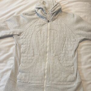 lululemon athletica Light Gray Full-Zip Hooded Sweatshirt